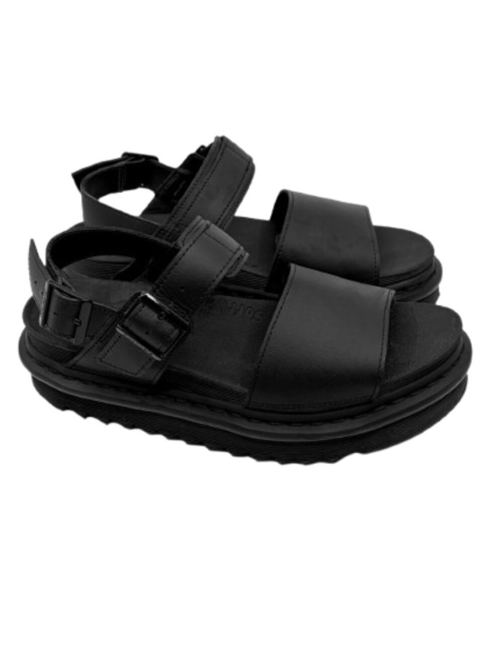 DR MARTENS~Voss~BLACK LEATHER PLATFORM SANDALS Women's Size 9 NEAR NEW - Picture 8 of 11